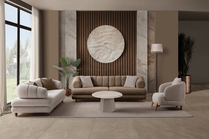Atelier Del Sofa Gloria - Sofá de 3 plazas Latte